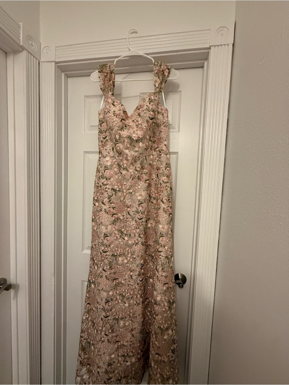 Jenny Yoo Blush and Green Embroidered Event Coat
